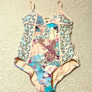 Seafolly blue and pink one piece